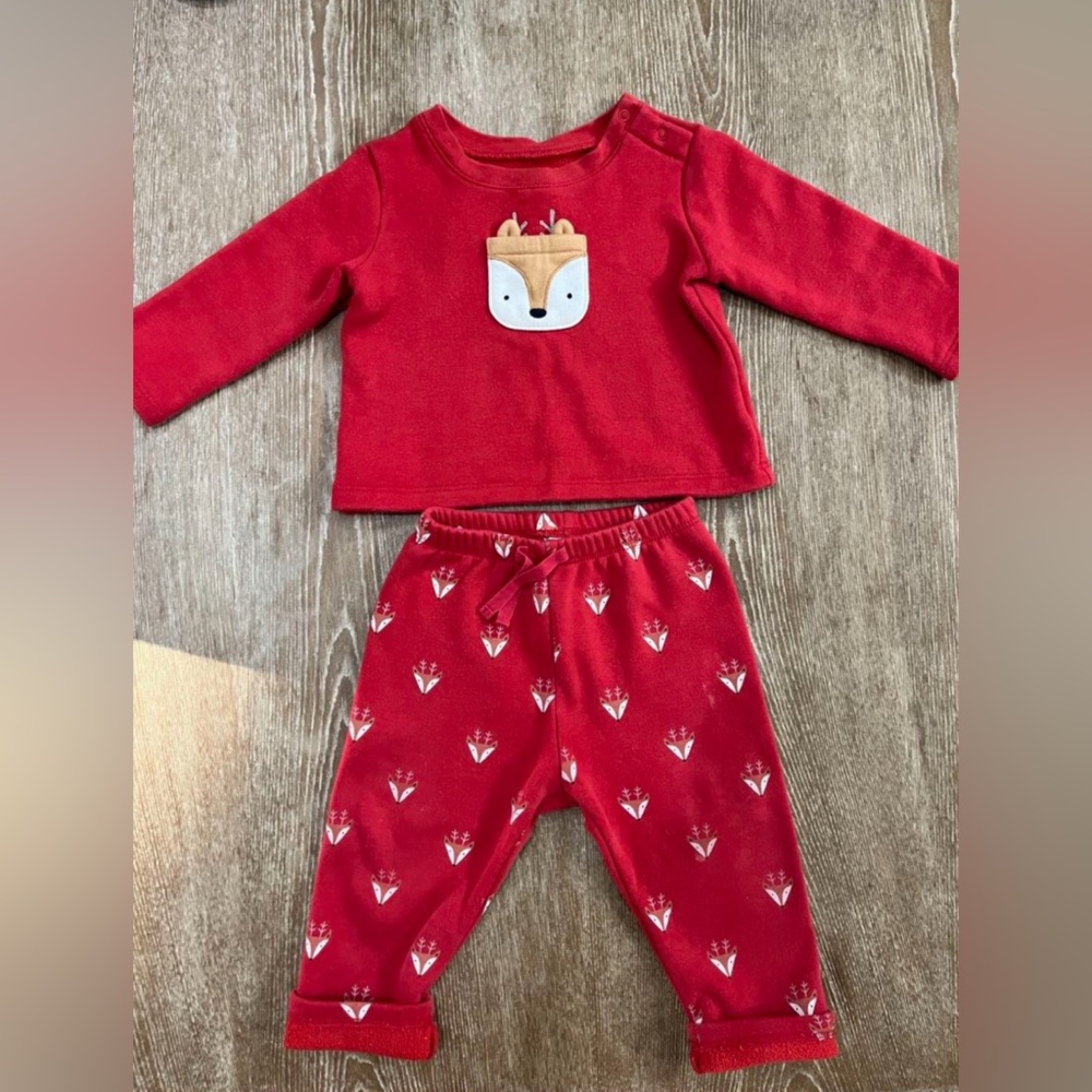 Gap Baby, Red, sweat set, sweatshirt and matching pants, 12 M